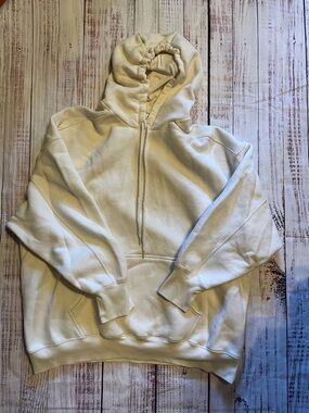 aerie Cream Oversized Hoodie with Kangaroo Pocket